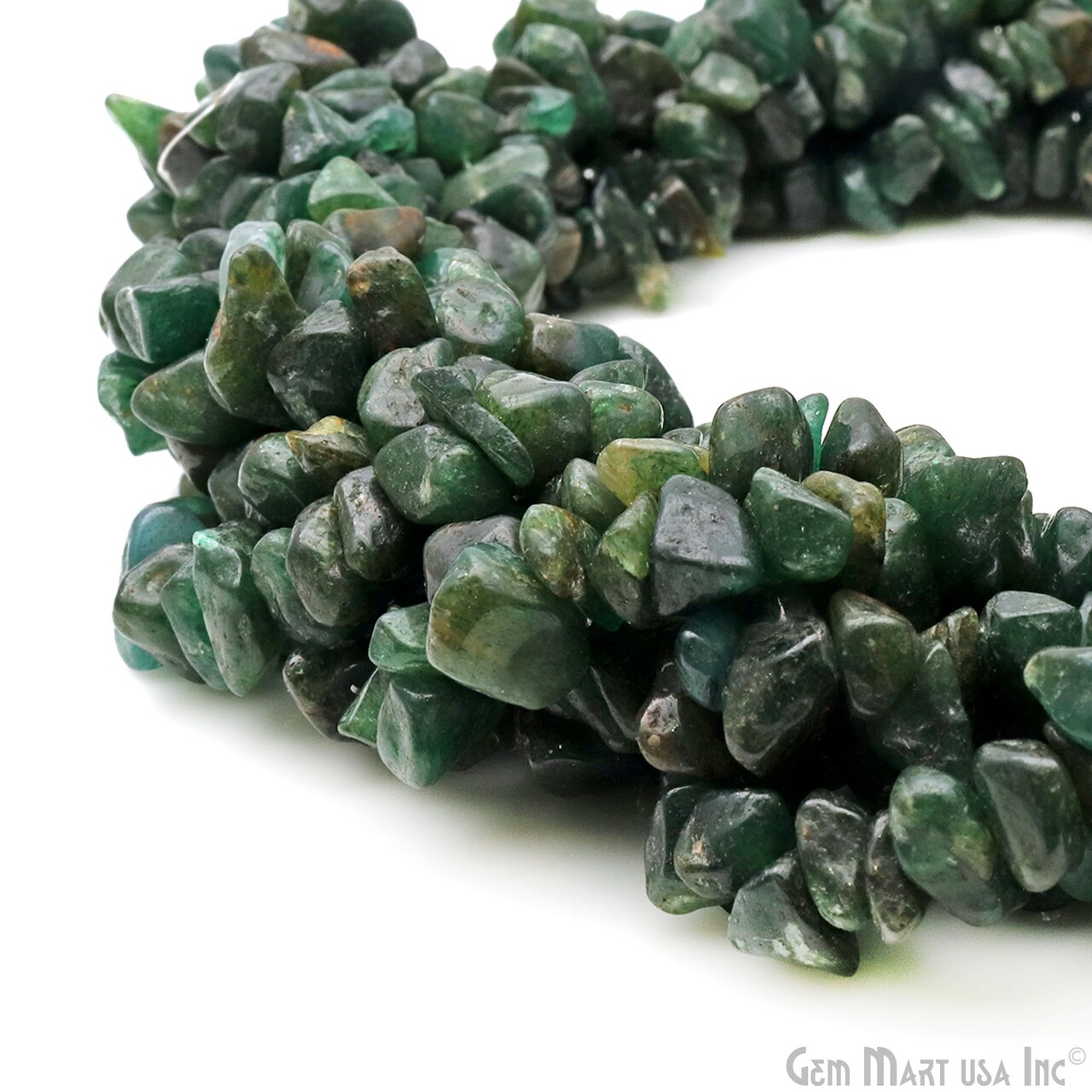 Gemstone Chip Beads, 34 Inch, Natural Chip Strands, Drilled Strung Nugget Beads, 7-10mm, Polished, GemmartUSA (70004)